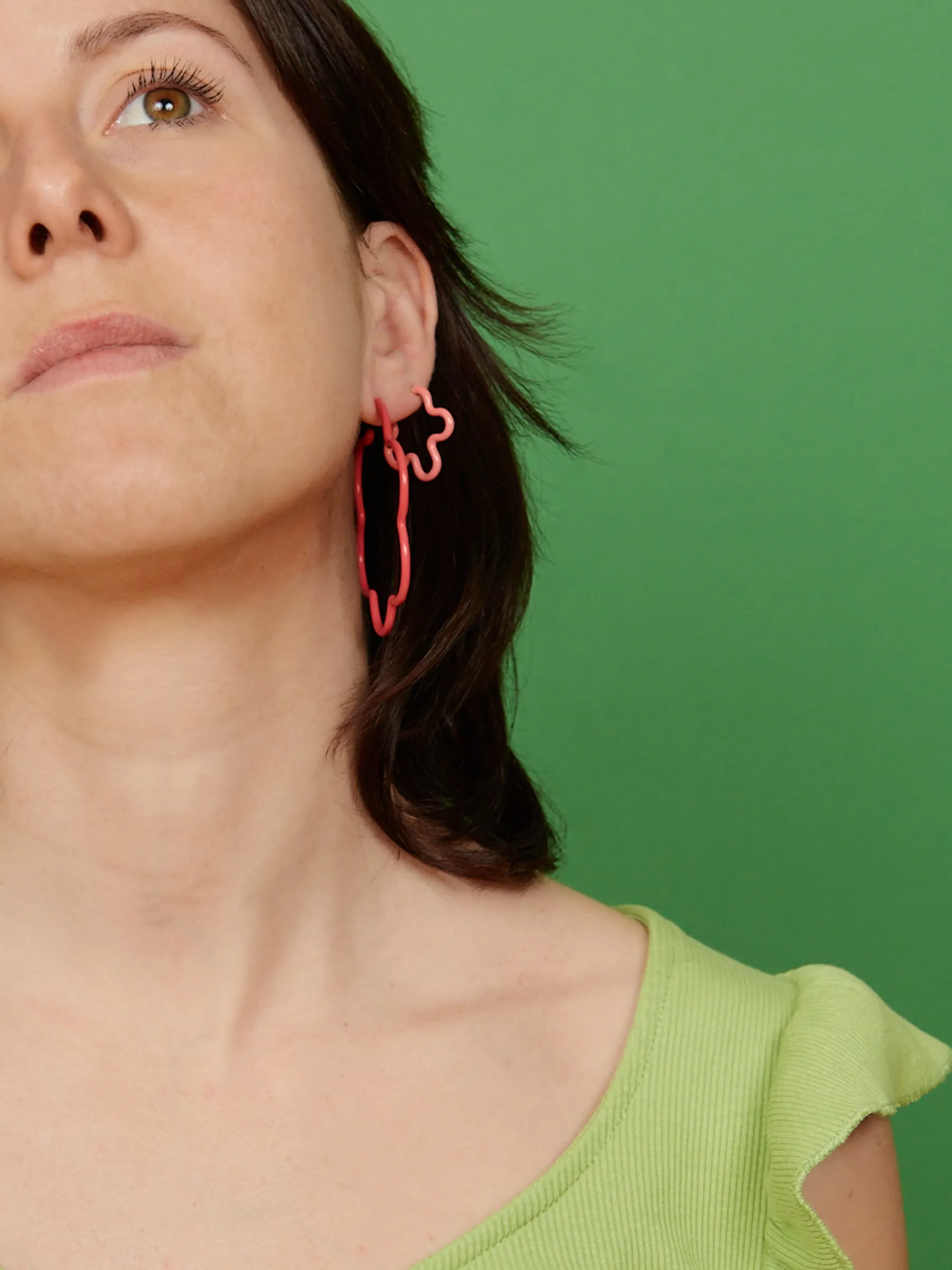 2 TONE FLOWER EARRINGS ~ IN HOT AND LIGHT PINK
