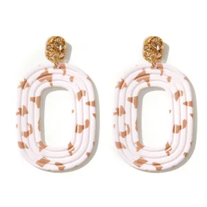 Dora Earrings - Gold   White Pattern