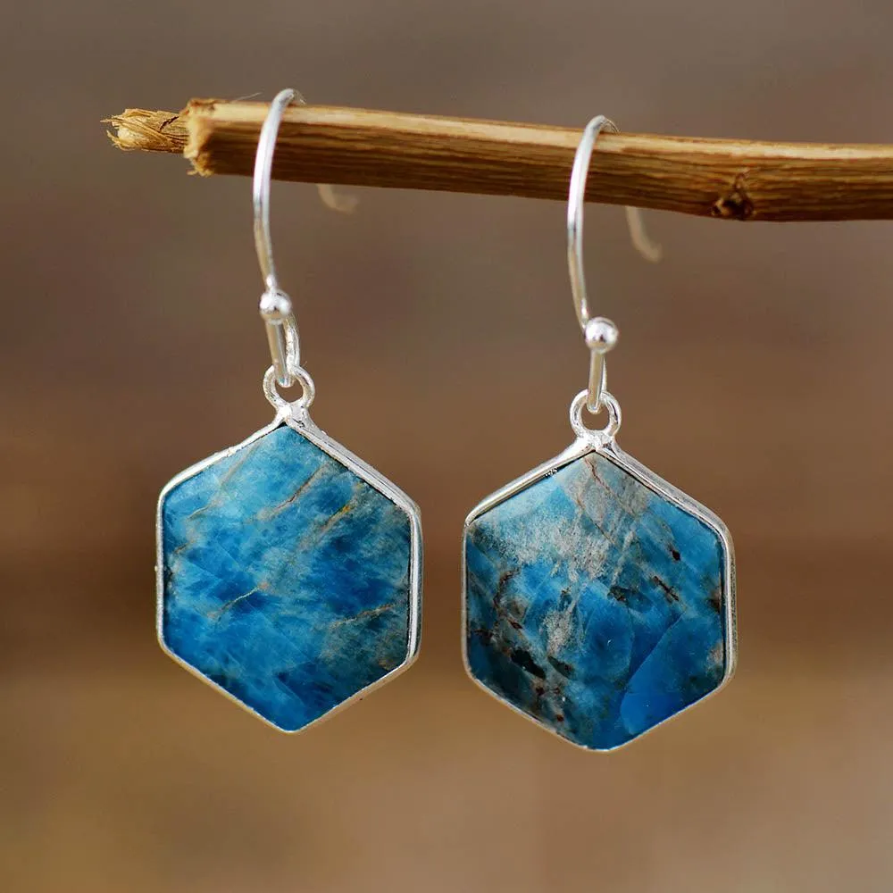 'Ngiiny' Blue Apatite Drop Earrings